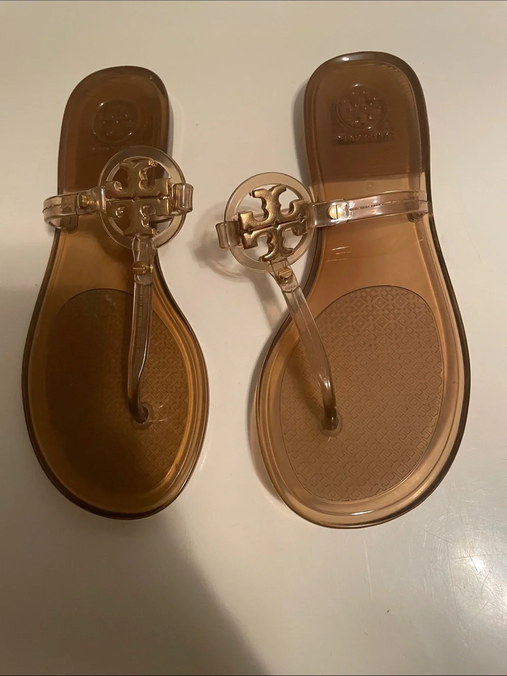 Tory Burch Transparent Jelly Logo Thong Sandals